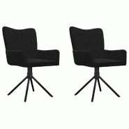 Décoshop26 - Lot de 2 chaises de salle à manger siège pivotant en velours noir et métal DEC025288 - noir métal 3000255172429