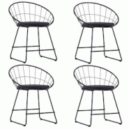Décoshop26 - Lot de 4 chaises de salle à manger cuisine style industriel en acier et synthétique noir CDS021773 - noir 3000016821535 Décoshop26 - Lot de 4 chaises de salle à manger cuisine style industriel en acier et synthétique noir CDS021773 - noir 3000016821535