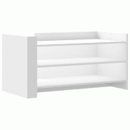Décoshop26 - Table basse de salon avec étagères design moderne 100 x 50 x 50 cm bois d'ingénierie blanc DEC037798 - blanc Bois massif 3000263471422