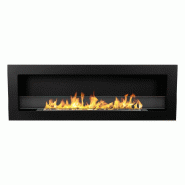 Divina Fire Cheminée au bioéthanol encastrable murale bio-cheminée 120x40 LIVORNO 120 Noir - noir 8055829981001