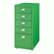Helloshop26 - Caisson de bureau armoire meuble de rangement à roulettes avec 5 tiroirs 69 x 28 x 41 cm vert pomme 03_0009109 - 3000224513208