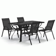 Helloshop26 - Ensemble de salle à manger de jardin meuble extérieur 5 pièces noir 02_0013896 - 3000128451538 Helloshop26 - Ensemble de salle à manger de jardin meuble extérieur 5 pièces noir 02_0013896 - 3000128451538