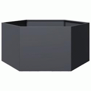 Helloshop26 - Jardinière bac lit surélevé plantes fleurs terrasse jardin hexagone 104 x 90 x 45 cm acier anthracite 02_0038630 - 3000214051765 Helloshop26 - Jardinière bac lit surélevé plantes fleurs terrasse jardin hexagone 104 x 90 x 45 cm acier anthracite 02_0038630 - 3000214051765