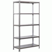 PROREGAL Étagère pour charges lourdes METAL SHARK | HxLxP 180x90x50cm | Charge du compartiment 180kg | Galvanisé gris - gris métal PR_RS3-38 PROREGAL Étagère pour charges lourdes METAL SHARK | HxLxP 180x90x50cm | Charge du compartiment 180kg | Galvanisé gris - gris métal PR_RS3-38