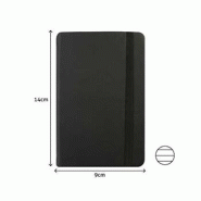 SMARTD Bloc-notes 14x9cm Semi Cuir Noir 116 Flh agenda - 5608011028218