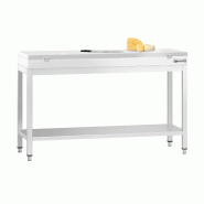 Table inox de découpe avec plan blanc - Profondeur 700 mm | Ggm - 1400_0