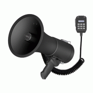 Velleman Mégaphone puissant 50 W avec sirène, Bluetooth, USB, enregistrement 700 s, micro à main, portée 1200 m, 120 dB - MP66S