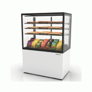 Vitrine neutre INTEGRA sur base - 1000 mm - 4 niveaux - H1400 mm - IN100/80-140N | Sayl Barcelona- Accès Back-Service - blanc 674005070353