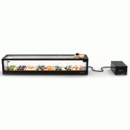 Vitrine réfrigérée à Sushi LOGIC avec groupe déporté - Double froid - VTLG6SGR | Sayl Barcelona - Cuve plane Vitrine réfrigérée à Sushi LOGIC avec groupe déporté - Double froid - VTLG6SGR | Sayl Barcelona - Cuve plane