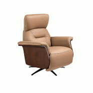 Angel Cerdá Fauteuil relax pivotant en cuir marron 5198C2 86 x 92 x 110 - marron fourrure 8435631046080