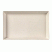 Assiette Quartz bagasse laminée blanche 16x10x1,6cm - par 200