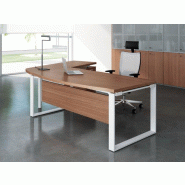 Bureau X time Ring avec retour et caisson - Quadrifoglio. - 244, Noyer canaletto, Droite