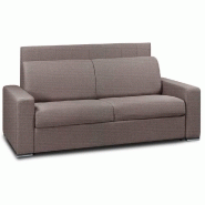 CANAPÉ LIT LEVALLOIS EXPRESS LATTES 120CM MATELAS 16CM TÊTE DE LIT INTÉGRÉE MARRON