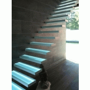 Escaliers marches en verre