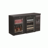 Frigo de bar noir 2 portes groupe sur le coté - P7450.0335