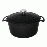 Grande cocotte ronde noire - Vogue - 4L en fonte - 125(H)x235(Ø)mm Grande cocotte ronde noire - Vogue - 4L en fonte - 125(H)x235(Ø)mm