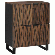 Helloshop26 - Buffet de rangement rectangulaire fonctionnel 60 x 33 x 75 cm style rustique salon en bois marron 02_0057787 - marron Bois massif 300024