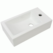 Helloshop26 - Vasque lavabo salle de bain + trou de robinet 46 x 25,5 cm céramique blanc 02_0002530 - 3000100271536