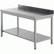 ITALCONCEPT L2G Table Inox Soudee Adossee Avec Etagere, 850 x 700 x 600mm - 3616350013538