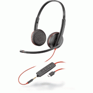 Poly blackwire c3225 casque arceau noir 209751-201 plantronics / poly - 209751-201