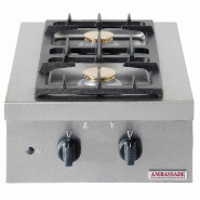 Réchaud 2 plaques au gaz à poser - 385x580x160 mm - PCRG 023 P Réchaud 2 plaques au gaz à poser - 385x580x160 mm - PCRG 023 P