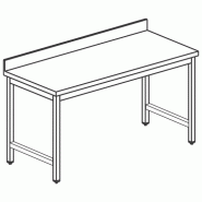 Table de travail inox adossée sans étagère - 900x700 mm - PSTLTA7090