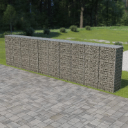 Vidaxl mur à gabion avec couvercles acier galvanisé 600 x 50 x 150 cm 143582