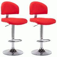 VidaXL Tabourets de bar lot de 2 rouge similicuir Modèle Titan Pure Élite - rouge 249660