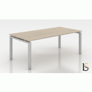 Bureau individuel ECO XXL - Mobel Linea - Argent Ral 9006, 200, Acacia foncé