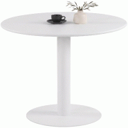 CLP Table de bistrot Jarla Bois HBT: 73x70x70 cm Blanc - blanc Bois manufacturé 327626