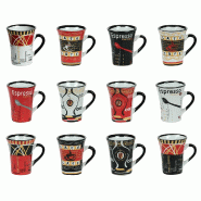 Coffret de 12 tasses à expresso Color 8 cl -  7.5 cl Multicolore Rond Porcelaine Table Passion - multicolore porcelaine 3106232780301