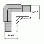 Coude 90° mâle BSP x mâle BSP - 1/8' , 9.72 , 13.15
