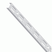Crémaillère double L200cm Blanc - par 2 - Acier, Fixation facile, Modulation agencement