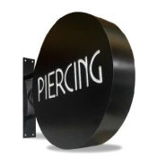 Enseigne drapeau ronde dibond ajouré LED personnalisée - avec logo ou design au choix_1