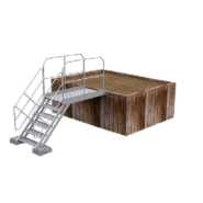 Escalier droit avec palier d'accès sécurité - montage rapide - conforme NF E 85-015 et NF E 85-013 Escalier droit avec palier d'accès sécurité - montage rapide - conforme NF E 85-015 et NF E 85-013