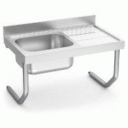 Evier suspendu à boutons une cuve, égouttoir à droite 1200x600x300 mm. - FRI054610