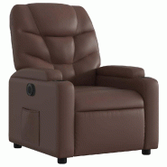 Fauteuil inclinable électrique Marron Similicuir Modèle Bellonara - 8721012171343