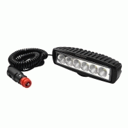 Feu de travail magnétique 18W 12/24V - 6 LED - IP67 avec base anti-rayure et prise allume-cigare Feu de travail magnétique 18W 12/24V - 6 LED - IP67 avec base anti-rayure et prise allume-cigare