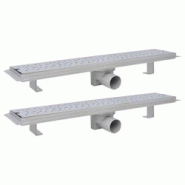 Helloshop26 - Caniveau drain de douche linéaire 2 pcs 630 x 140 mm acier inoxydable 02_0003029 - 3000105401532 Helloshop26 - Caniveau drain de douche linéaire 2 pcs 630 x 140 mm acier inoxydable 02_0003029 - 3000105401532