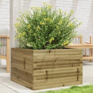 Helloshop26 - Jardinière bac lit surélevé plantes fleurs terrasse jardin 70 x 70 x 45,5 cm bois de pin imprégné marron 02_0037813 - 3000213968101