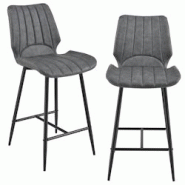 Helloshop26 - Lot de 2 tabourets de bar siège de cuisine 103 cm gris foncé 03_0002785 - 3000335299787 Helloshop26 - Lot de 2 tabourets de bar siège de cuisine 103 cm gris foncé 03_0002785 - 3000335299787
