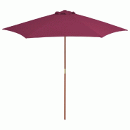 Helloshop26 - Parasol avec mât en bois 270 cm bordeaux 02_0008114 - Bambou 3000434282727