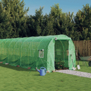 Helloshop26 - Serre tente abri plante fleur légumes avec cadre en acier 24 m² 12 x 2 x 2 m vert 02_0044560 - vert acier 3000220252668