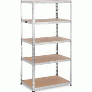 MSW - msw MSW-STSH-36 Étagère charge lourde Étagère métallique Étagère d'atelier 90 x 60 x 180 cm Supporte 5 x 175 kg Gris - gris acier 4062859091246