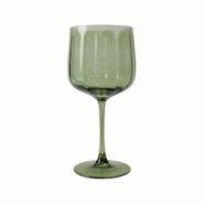 Novastyl - Lot De 4 Verres A Pied Riviera 49cl En Verre Vert - vert verre 3256391043462