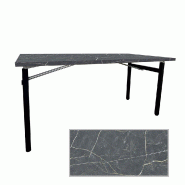 RestooTab - Table pliable Tambu 160x80cm marbre samas - noir Bois manufacturé TB-TAMBU-16080M-MB.SAMA