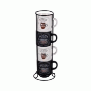 Tour de 4 tasses Mocha 12 cl - Décoré Rond Porcelaine Table Passion 8.5x6 cm - multicolore porcelaine 3106232313325 Tour de 4 tasses Mocha 12 cl - Décoré Rond Porcelaine Table Passion 8.5x6 cm - multicolore porcelaine 3106232313325