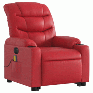 VidaXL Fauteuil inclinable de massage électrique rouge similicuir Modèle Jorvane - 3206625