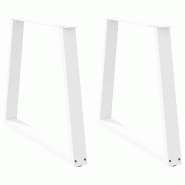 VidaXL Pieds De Table à Manger En Forme De V, 2 Pièces, Blanc, 70 X (72 73,3) Cm, Acier - blanc 8721102957345
