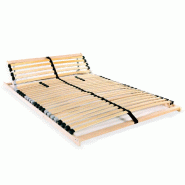 VidaXL Sommier à lattes sans matelas avec 28 lattes 7 zones 140x200 cm Modèle Mervélis - 246454